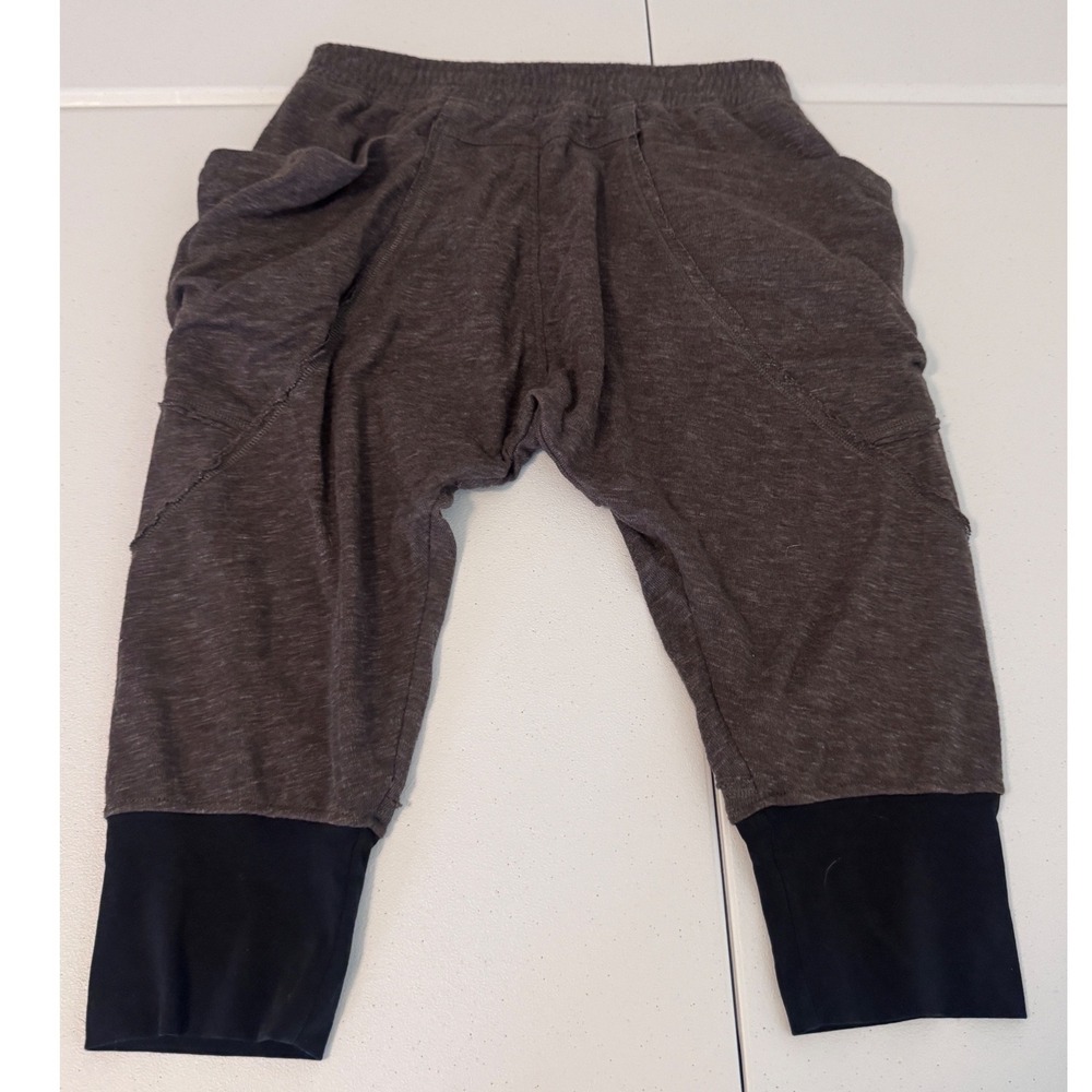 Psylo Ethno Punk Drop Crotch Harem Pants Charcoal Gray Cropped Joggers Size 2 L3